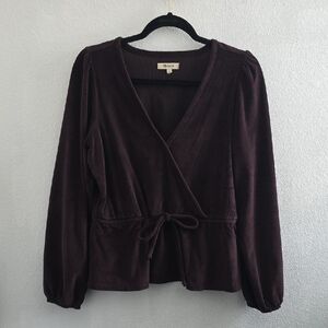 Madewell Deep Purple Wrap Blouse